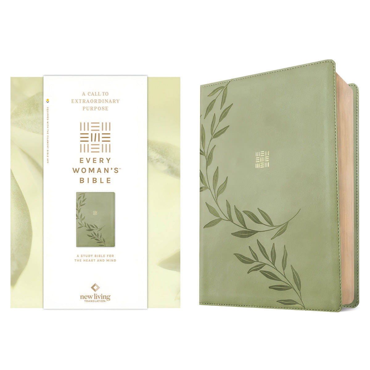 NLT Olive Branch Green Imitation Leather Filament Every Woman’s Bible