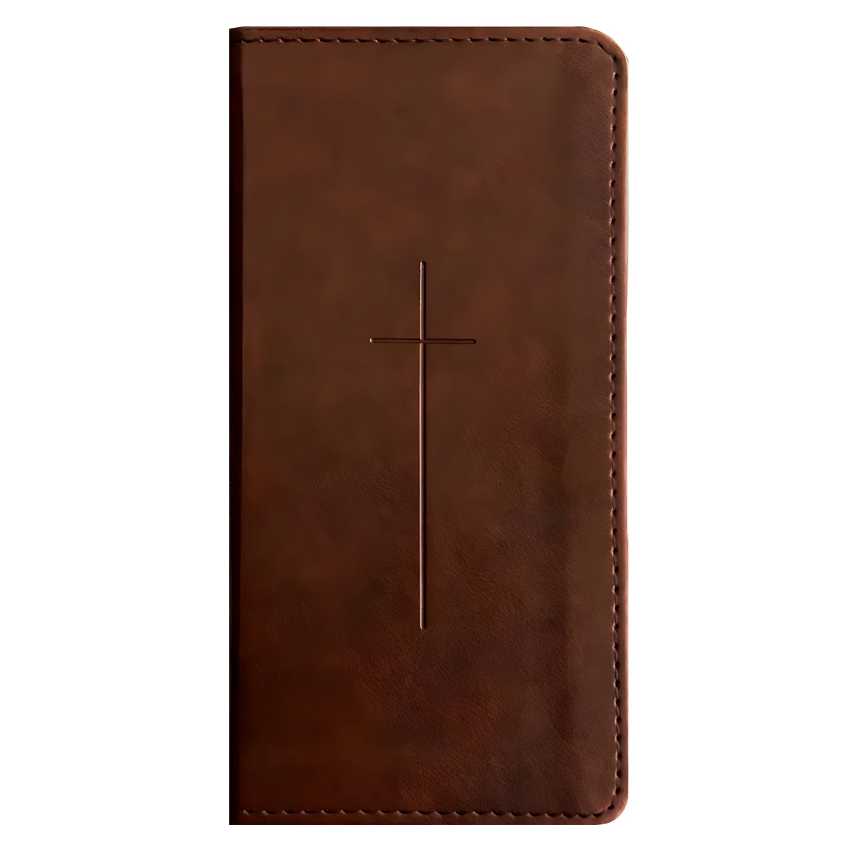 NLT Brown Cross Imitation Leather Filament Pocket Thinline Bible Red Letter