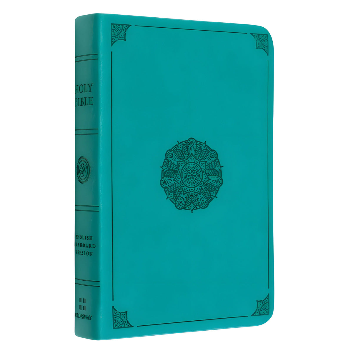 ESV Turquoise Emblem Design Imitation Leather Value Compact Bible
