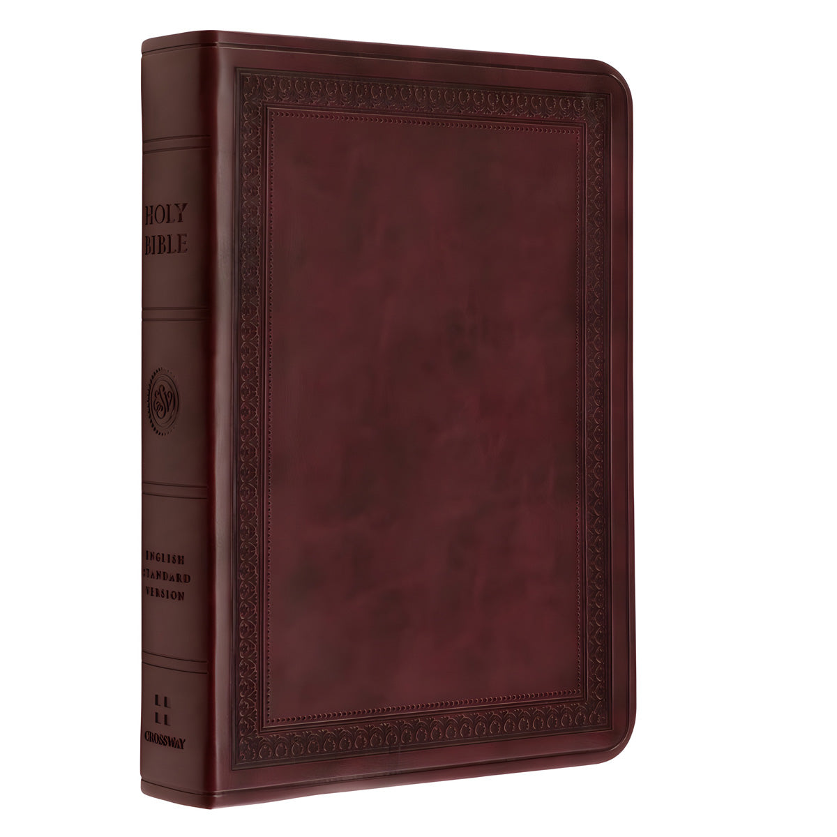 ESV Mahogany Border Design Imitation Leather Value Compact Bible Large Print
