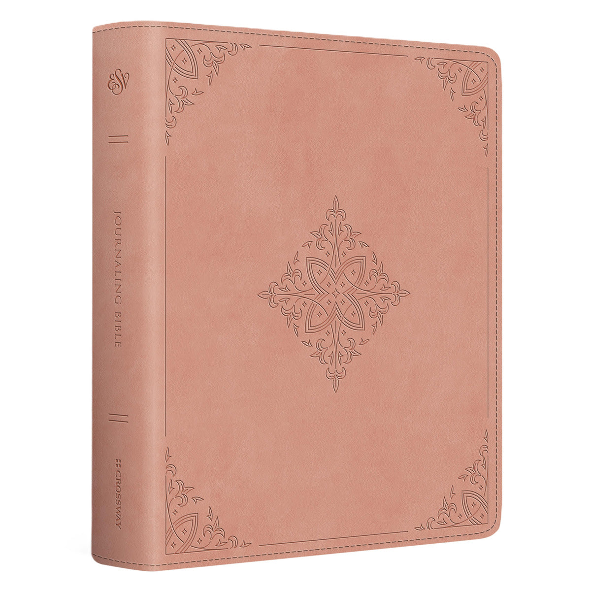 ESV Pink Fleur-De-Lis Design Imitation Leather Journaling Bible Red Letter
