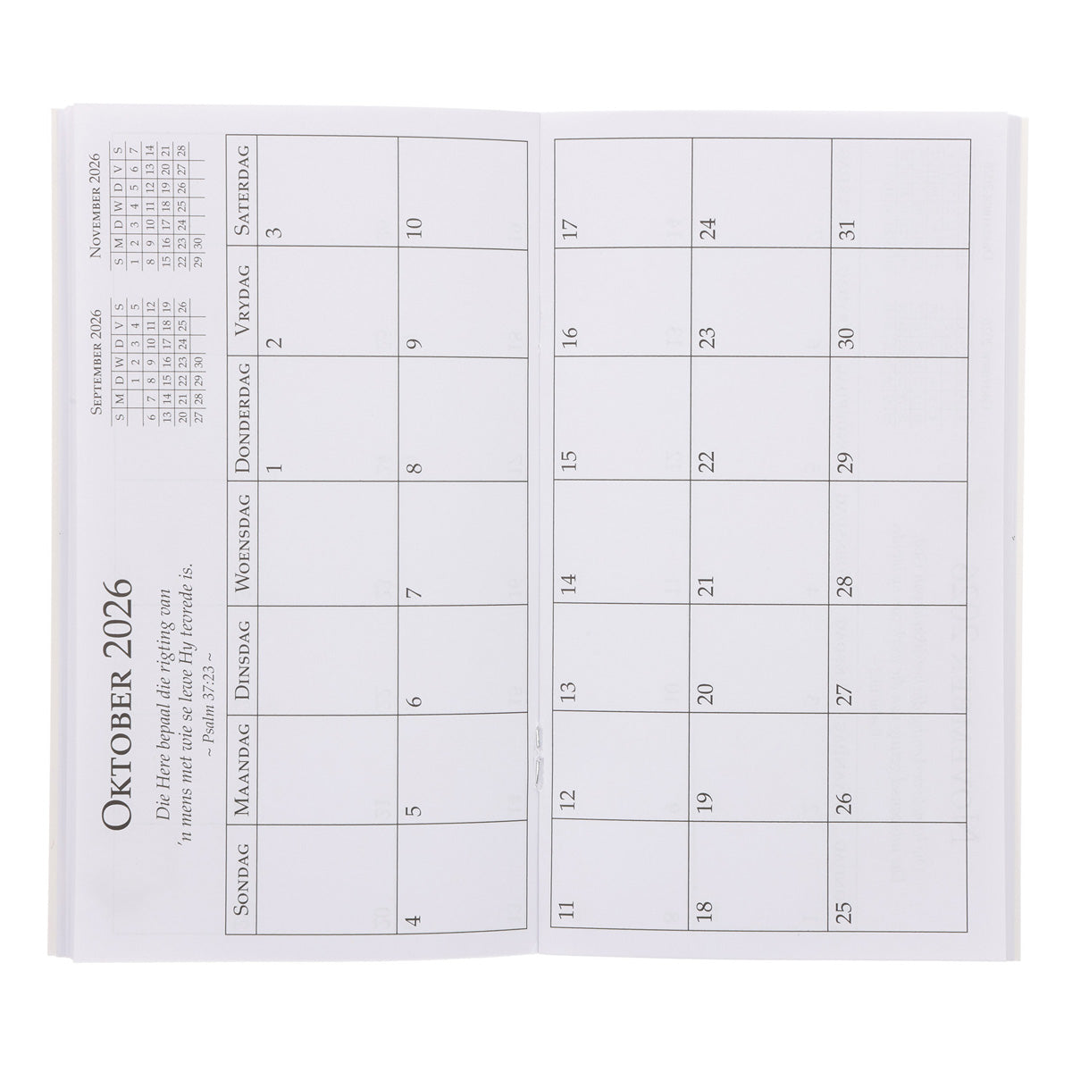 2026 Dagboek - Dagbeplanner - Soek Eers die Koningkryk van God