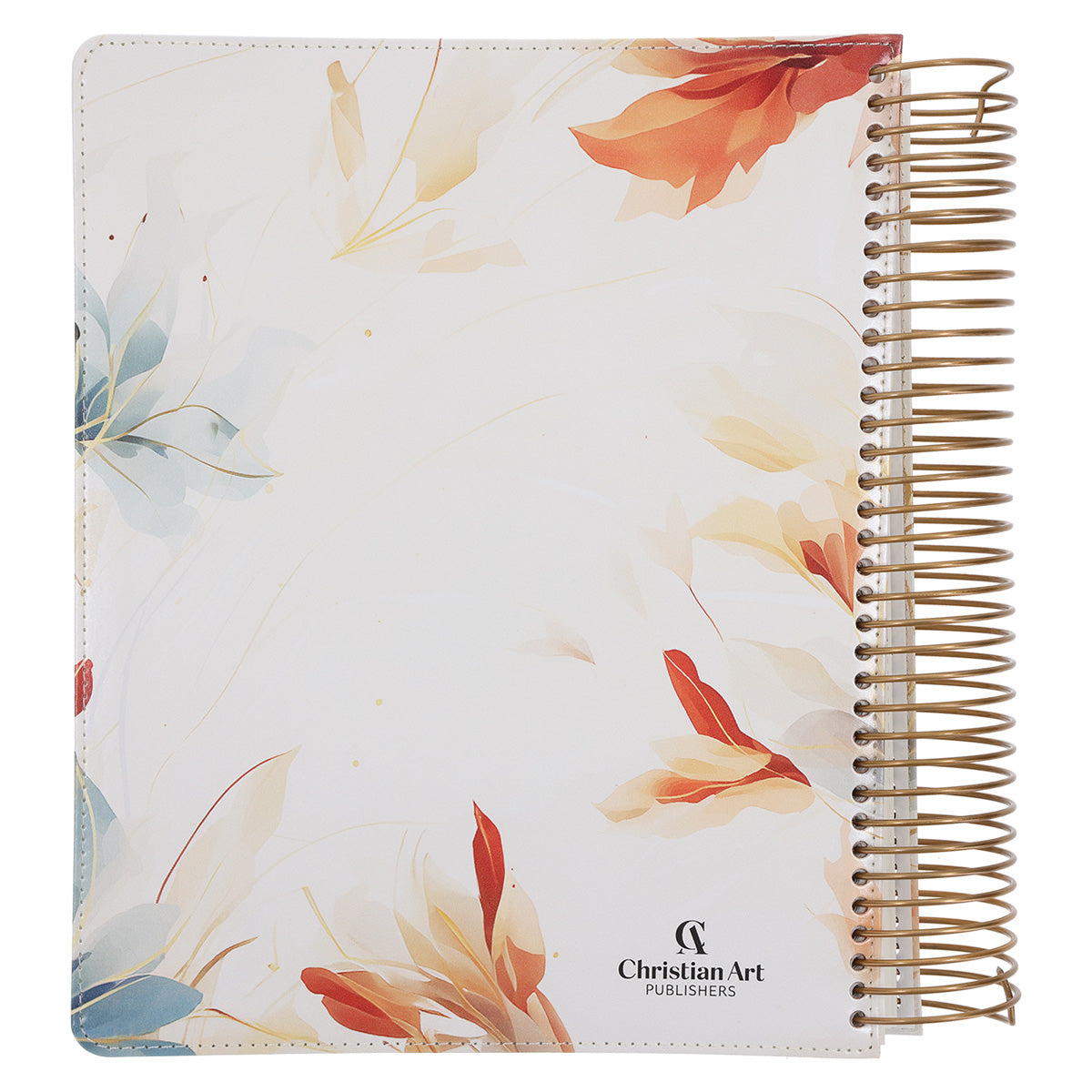 KJV Cream & Gold Leaves Spiral-Bound Faux Leather My Creative Bible Illustrators Edition