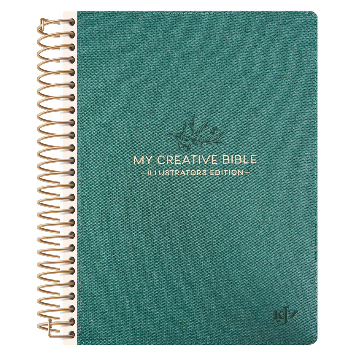 KJV Green Spiral-Bound Hardcover Linen Cloth My Creative Bible Illustrators Edition