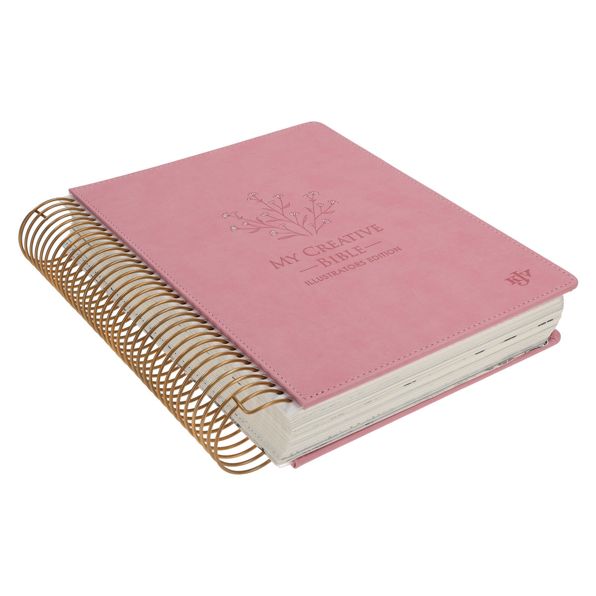 KJV Pink Spiral-Bound Hardcover Faux Leather My Creative Bible Illustrators Edition