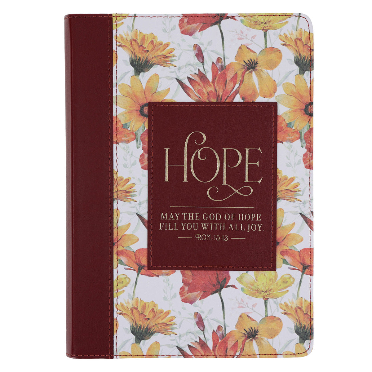 May the God of Hope Fill You with All Joy Faux Leather Journal