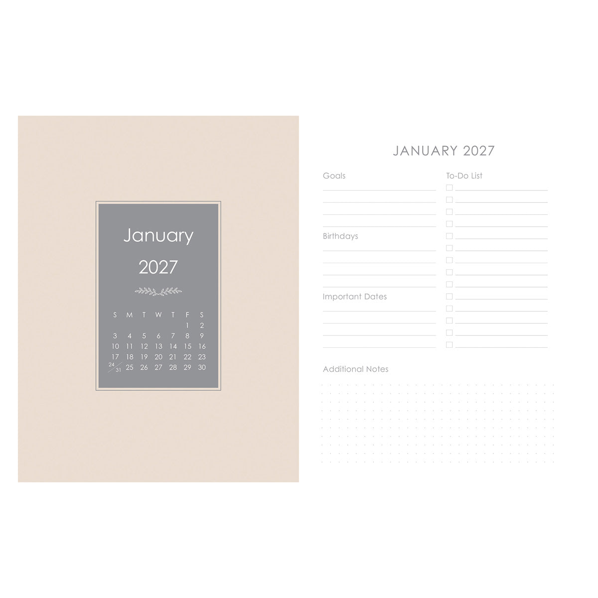 2027 Diary - 18-Month Planner for Women - Be Still and Know - Faux Leather with Zip