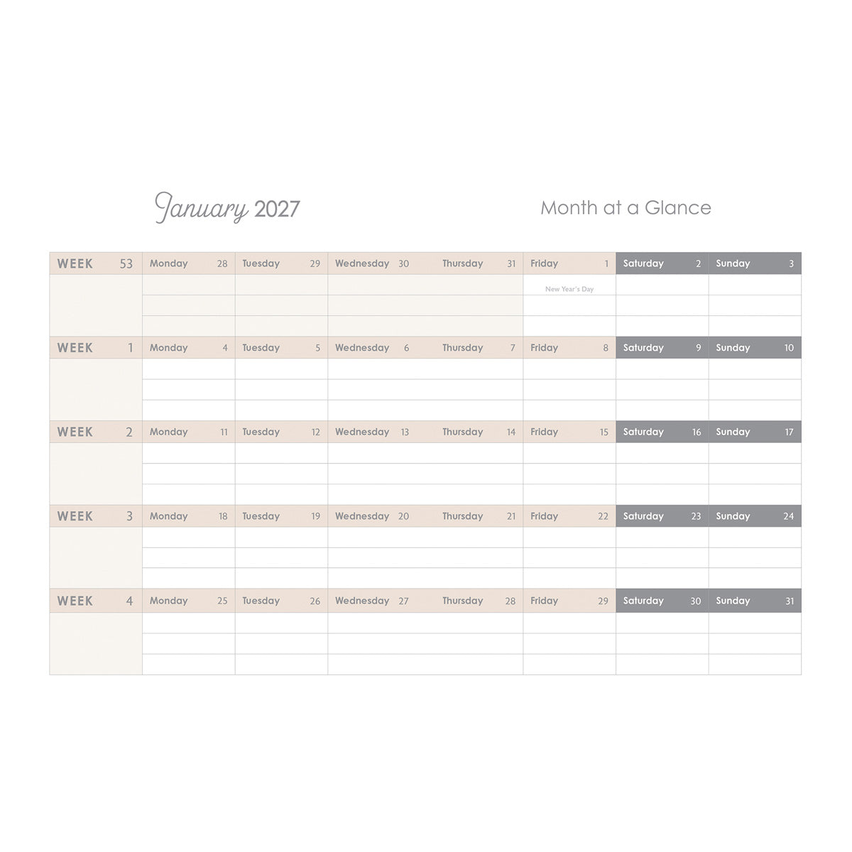 2027 Diary - 18-Month Planner for Women - Be Still and Know - Faux Leather with Zip