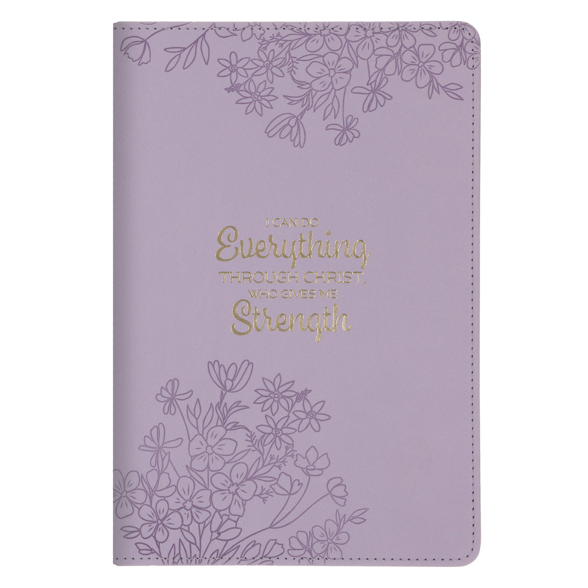 I Can Do Everything Through Christ Purple Faux Leather Journal