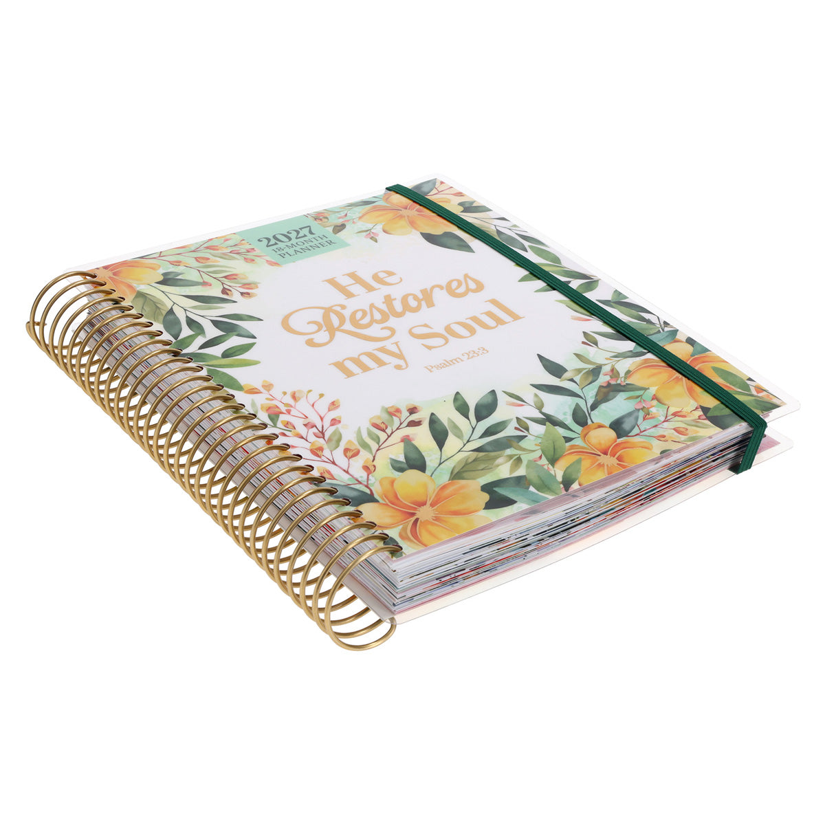 2027 Diary - 18-Month Planner for Women - He Restores My Soul - Wirebound