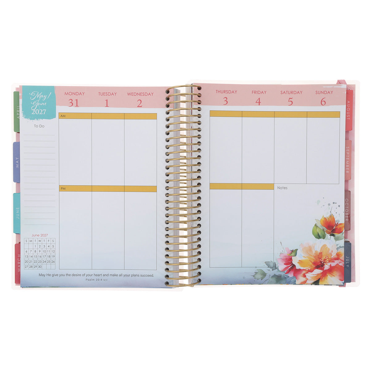 2027 Diary - 18-Month Planner for Women - Strength and Dignity - Wirebound