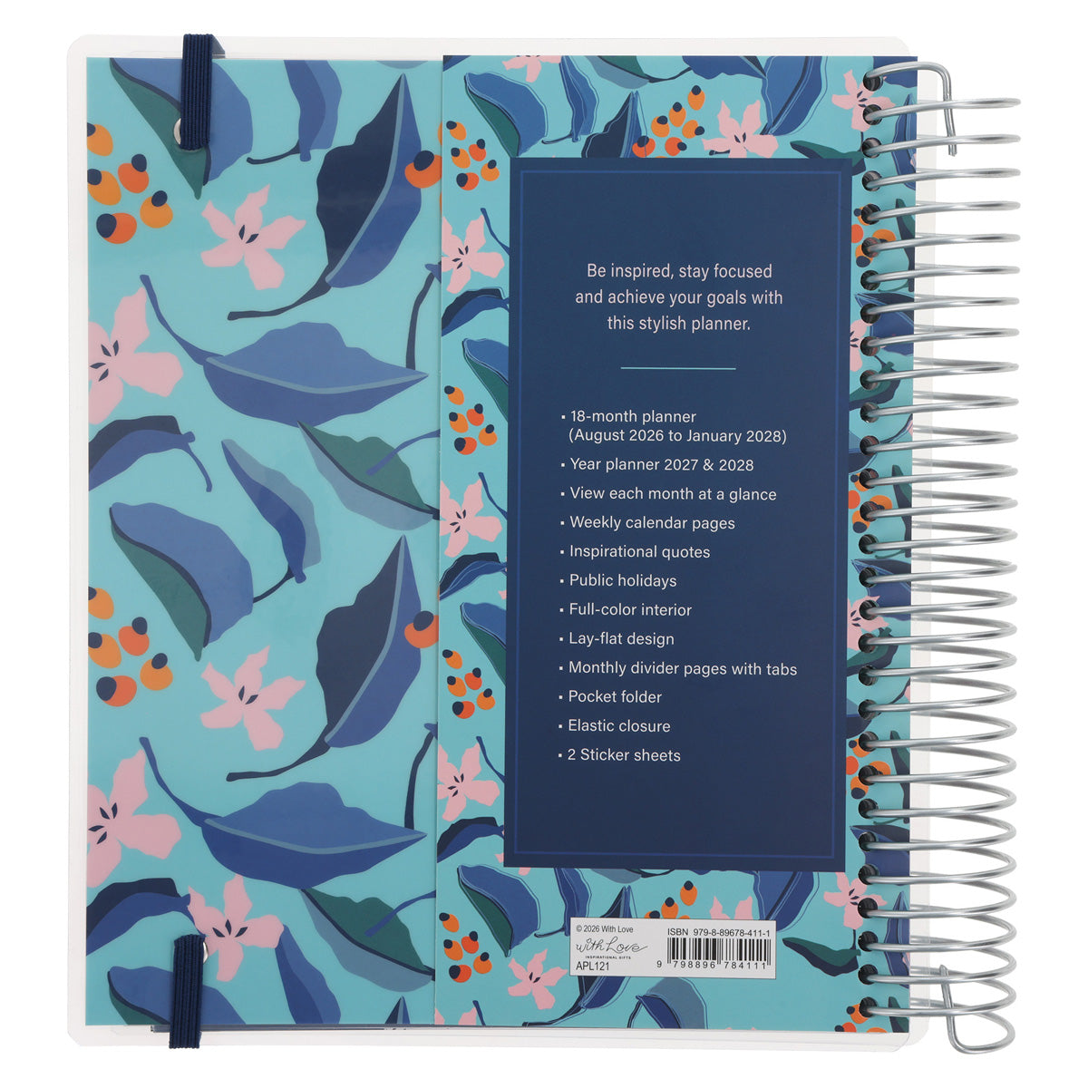 2027 Diary - 18-Month Planner for Women - Grateful and Blessed - Wirebound
