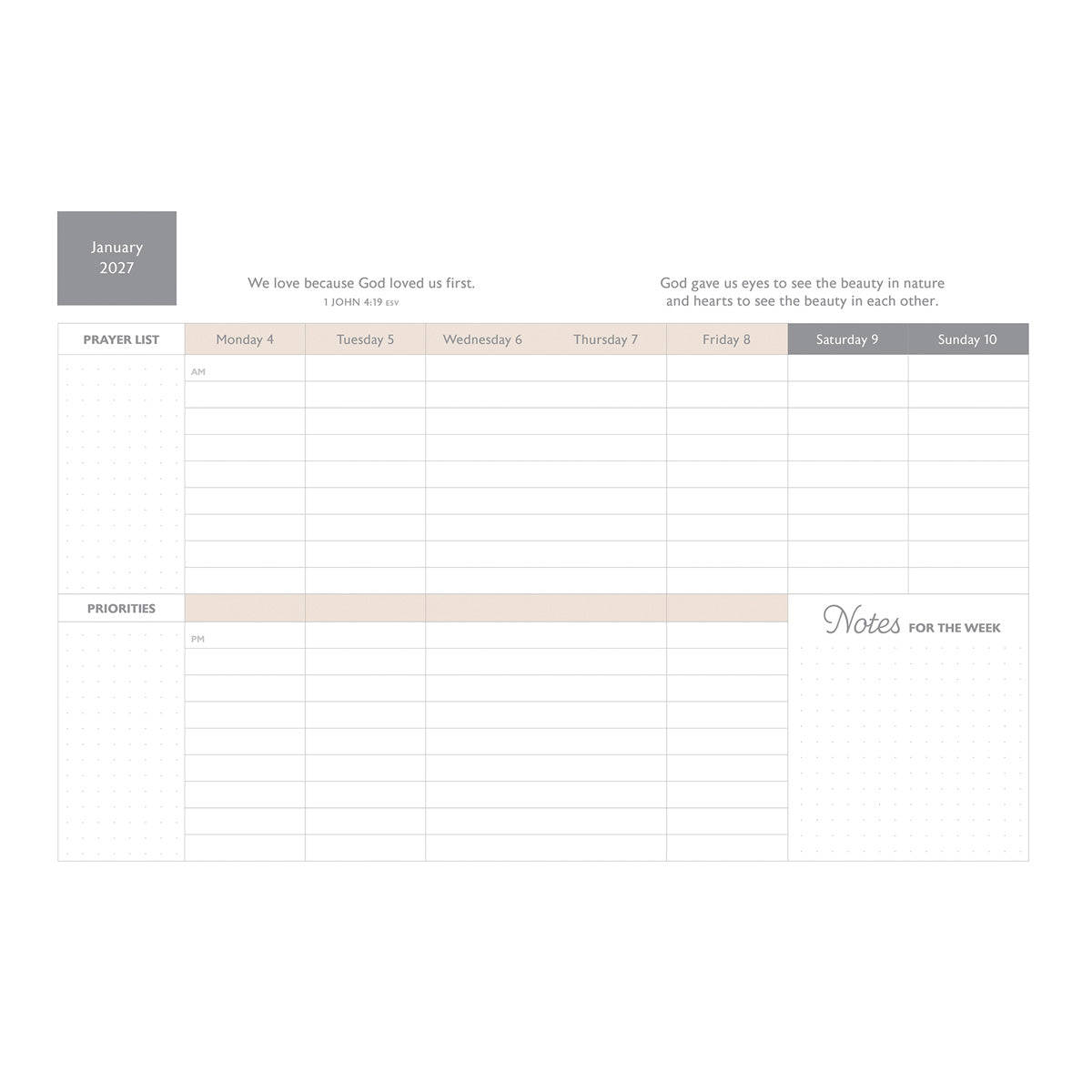 2027 Diary - 18-Month Planner for Women - All Things - Faux Leather with Zip