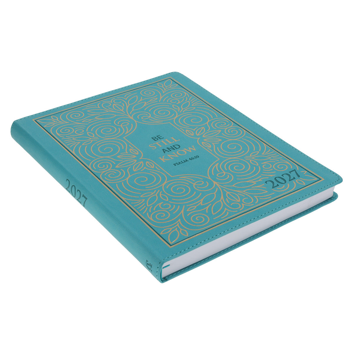 2027 A4 Executive Diary - Daily Planner - Be Still and Know - Faux Leather