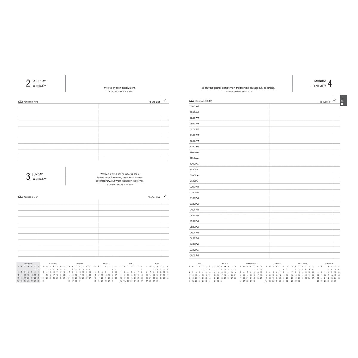 2027 A4 Executive Diary - Daily Planner - Take Heart - Faux Leather