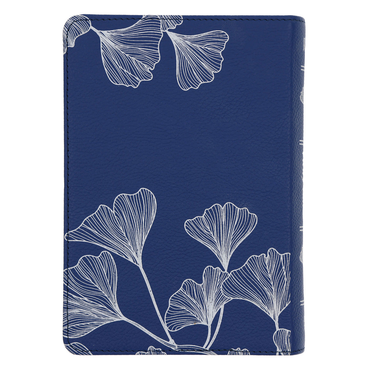 KJV Blue with White Leaves Genuine Leather Compact Large Print Bible