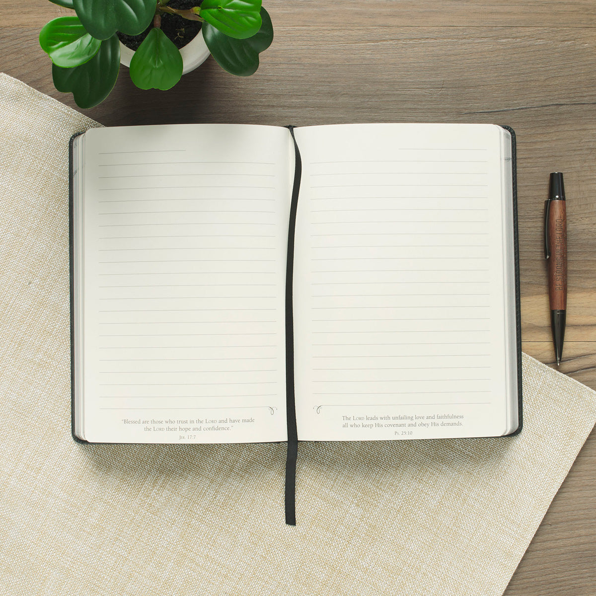 Be Strong and Courageous Hardcover Faux Leather Journal