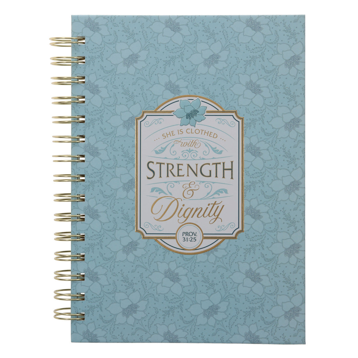 Strength and Dignity Teal Hardcover Wirebound Journal