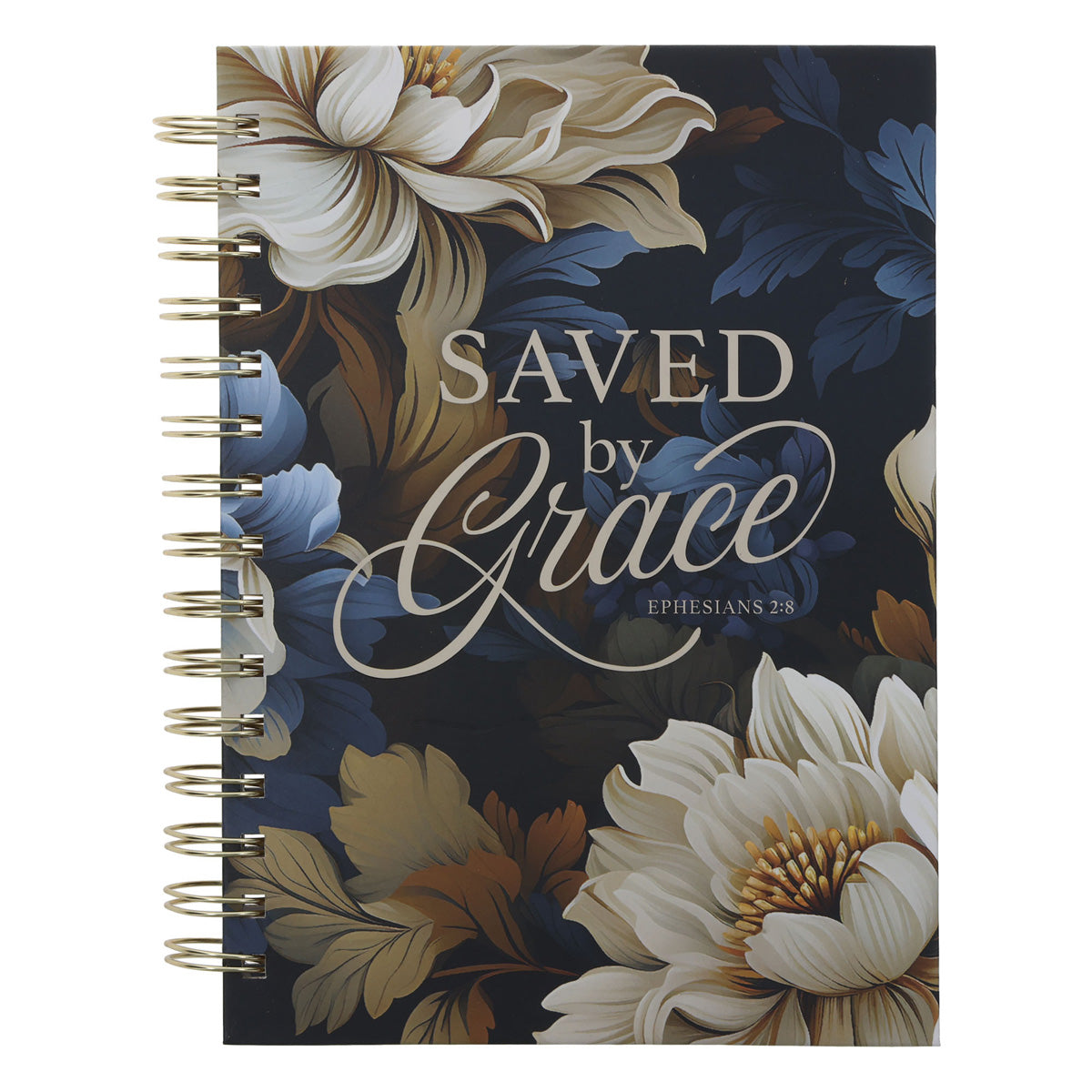 Saved by Grace Floral Hardcover Wirebound Journal
