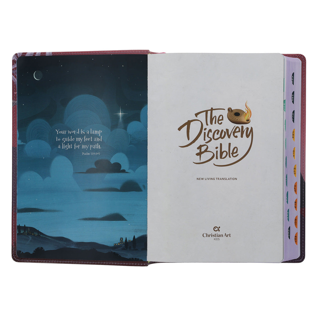 NLT Pink Faux Leather The Discovery Bible with Indexing Tabs