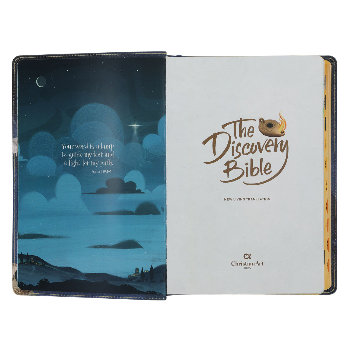 NLT Blue Faux Leather The Discovery Bible with Indexing Tabs