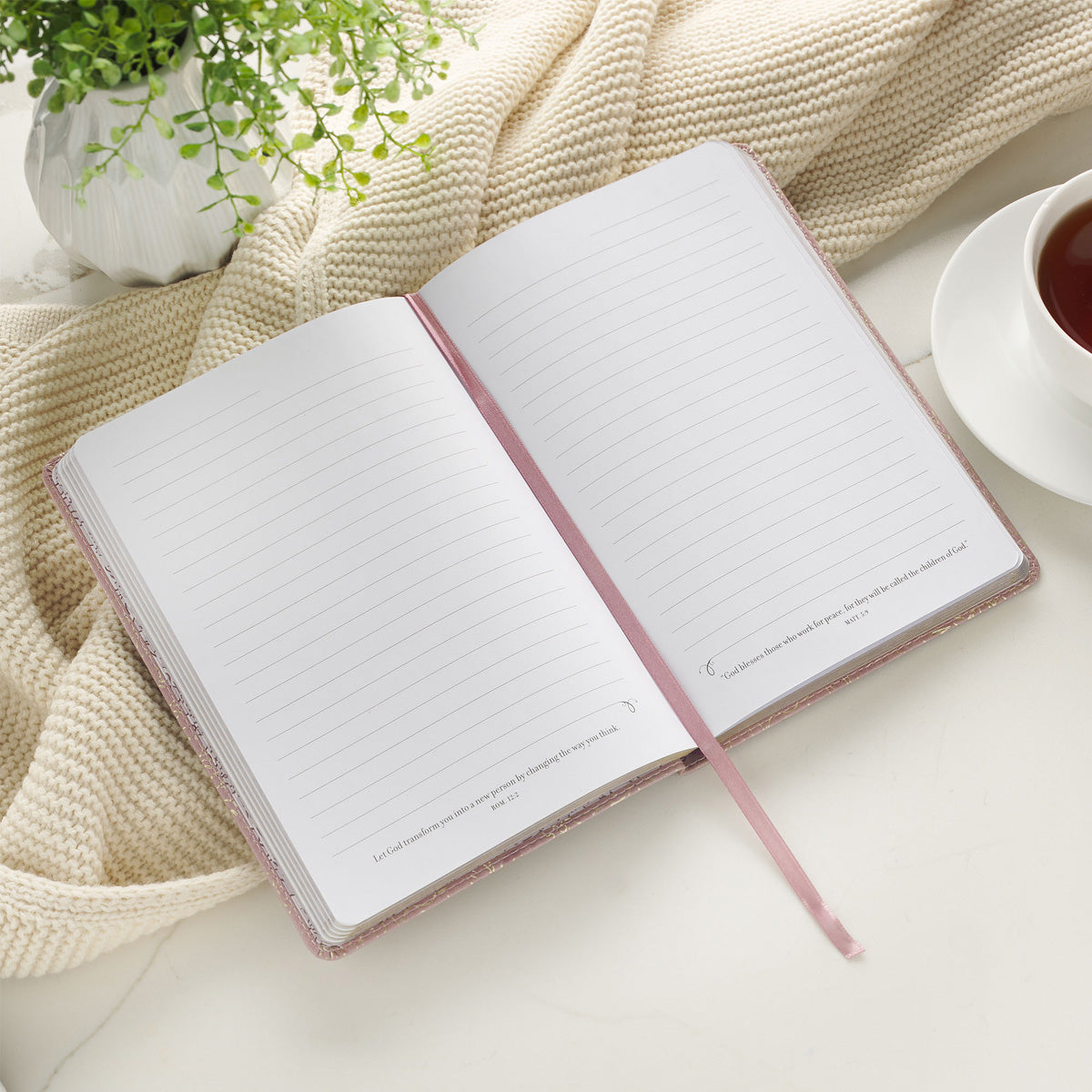 Be Still and Know Pink Faux Leather Journal