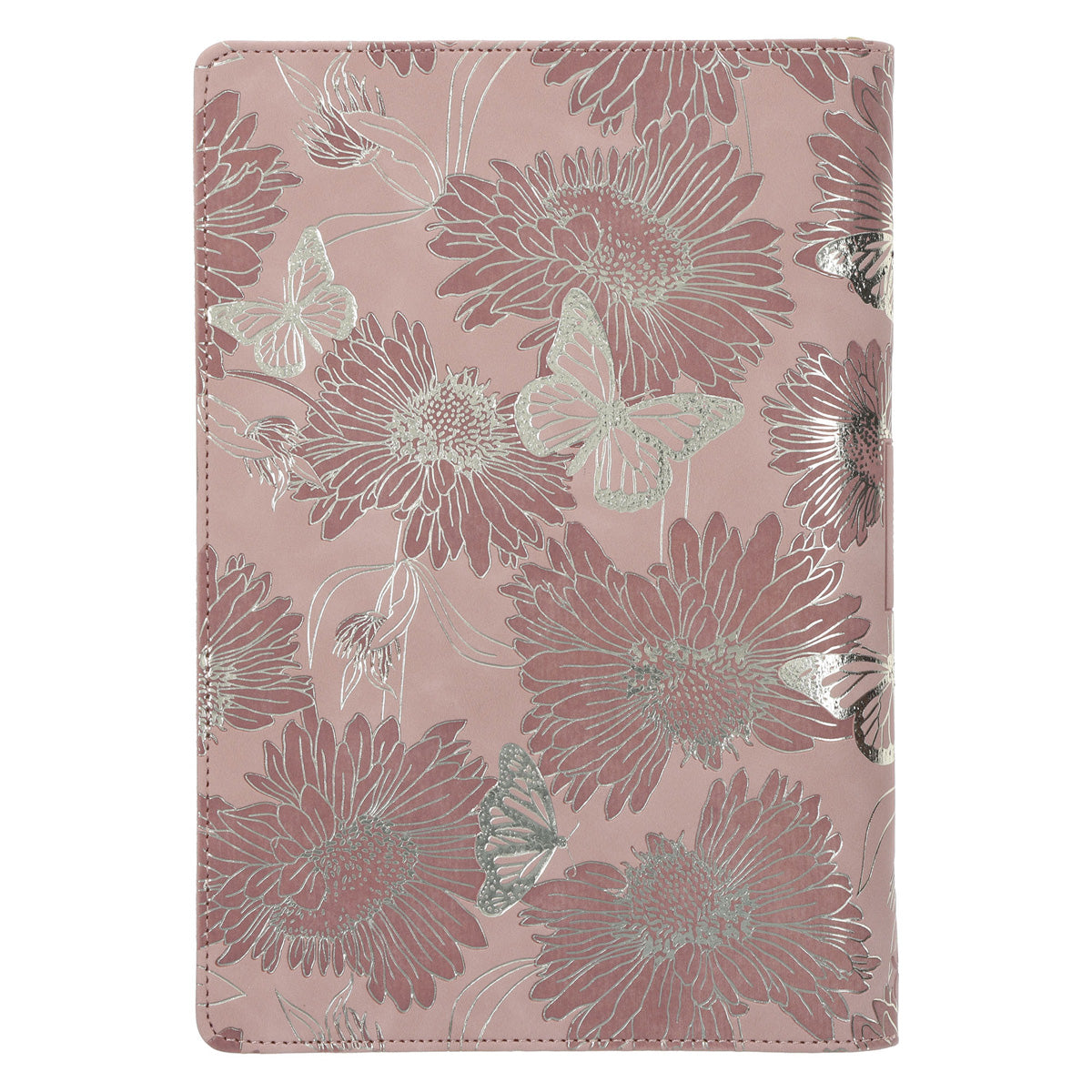 With God All Things Floral and Butterfly Blush Faux Leather Journal with Zipped Closure