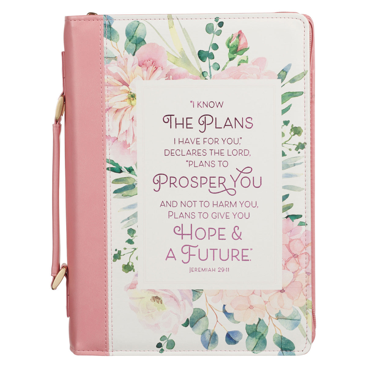 I Know the Plans I Have for You Pink Floral Faux Leather Bible Bag