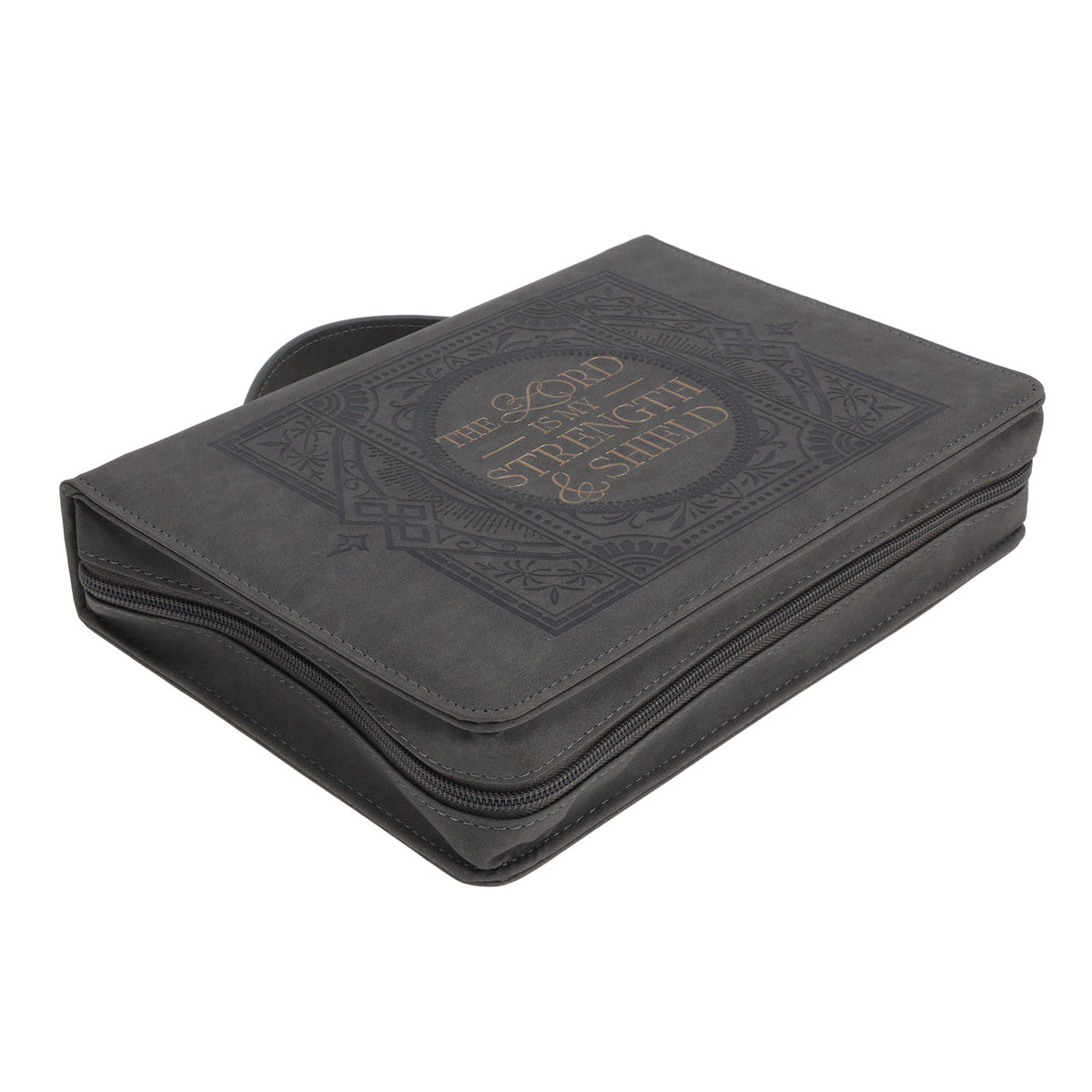 The Lord Is My Strength and Shield Faux Leather Bible Bag