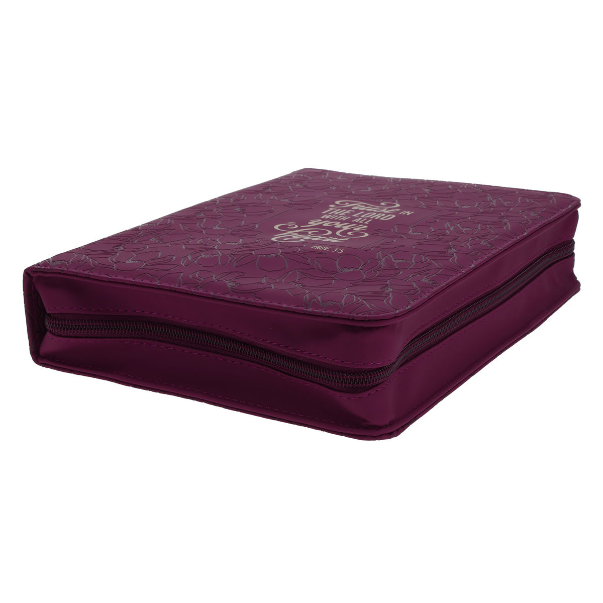 Trust in the Lord with All Your Heart Burgundy Faux Leather Bible Bag
