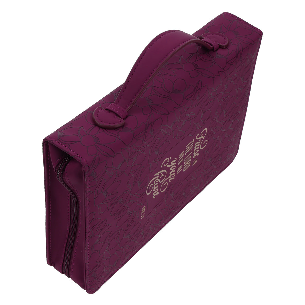 Trust in the Lord with All Your Heart Burgundy Faux Leather Bible Bag