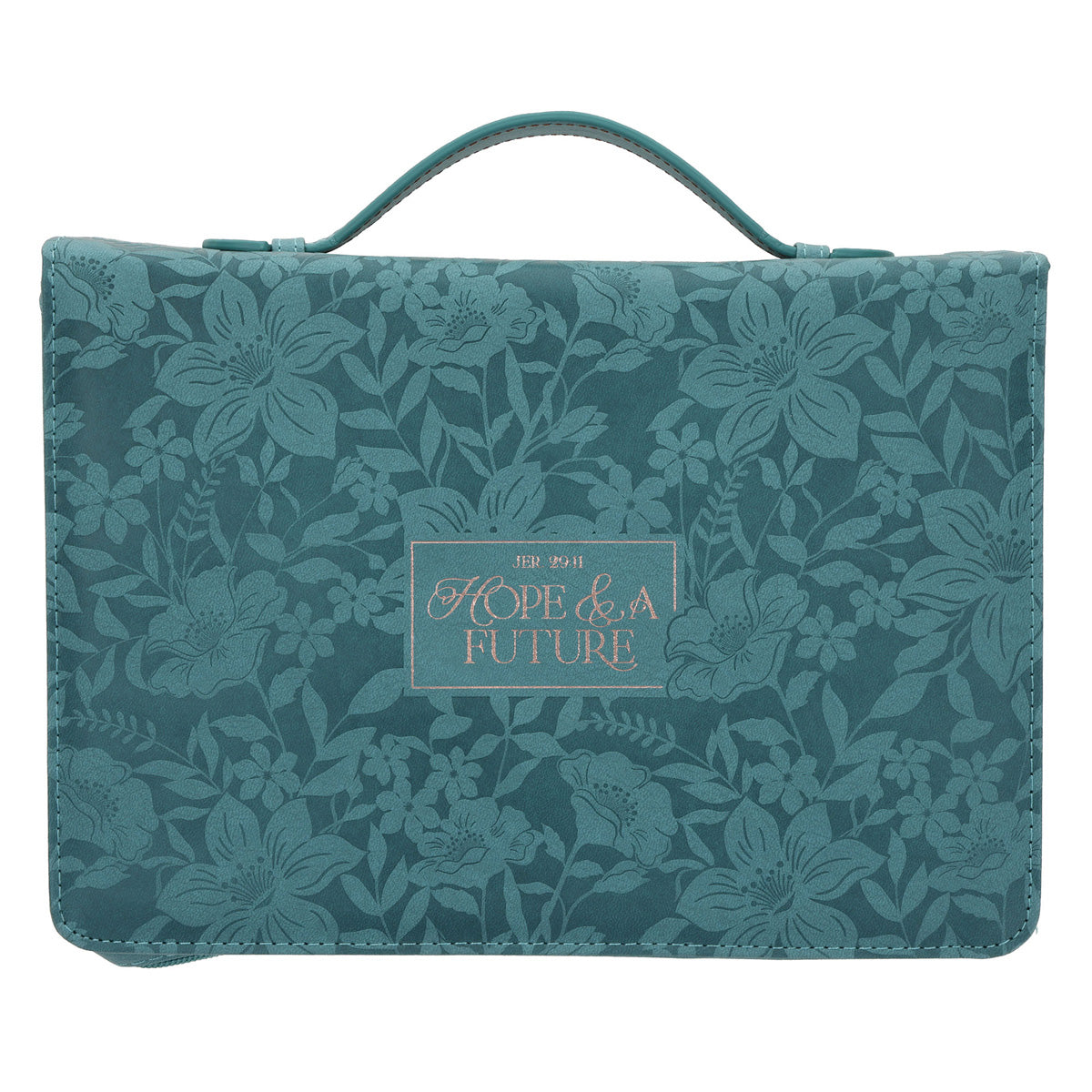 Hope and a Future Teal Faux Leather Bible Bag