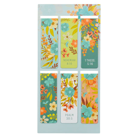 Cool Florals Six-Piece Magnetic Bookmark Set
