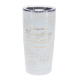 He Has Made Everything Beautiful In Its Time White Stainless Steel Travel Mug
