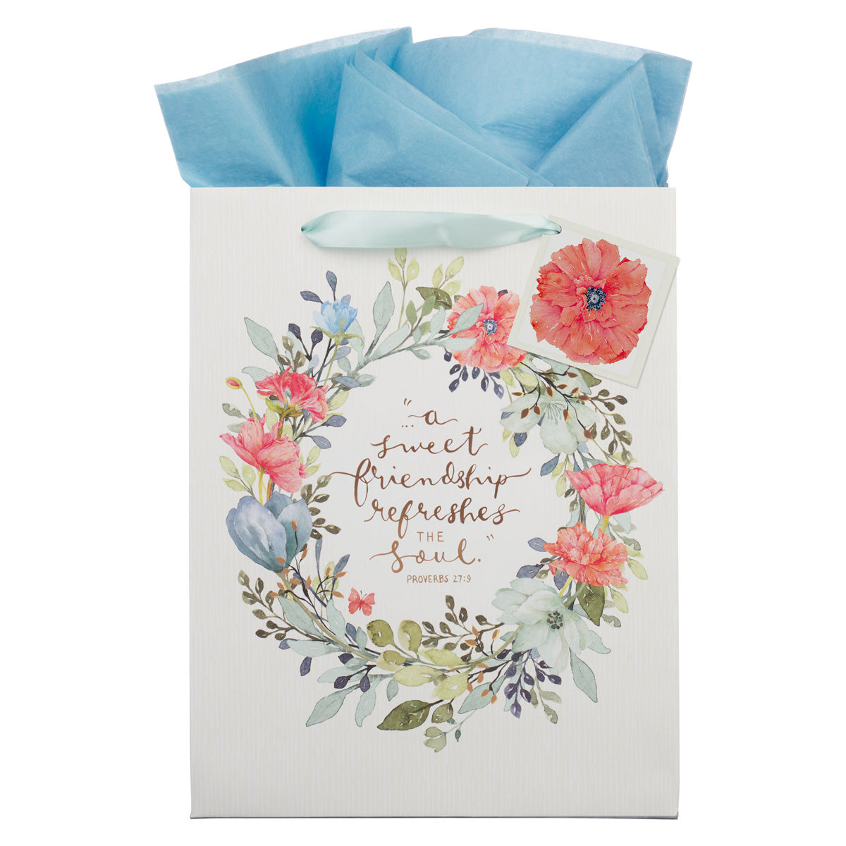 A Sweet Friendship Refreshes the Soul Portrait Gift Bag with Gift Tag