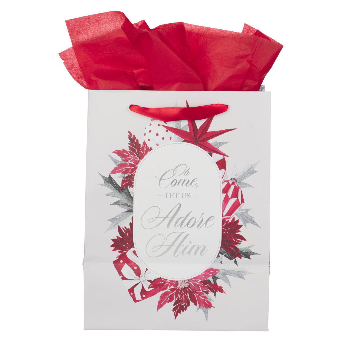 Oh Come Let Us Adore Him Portrait Gift Bag with Gift Tag
