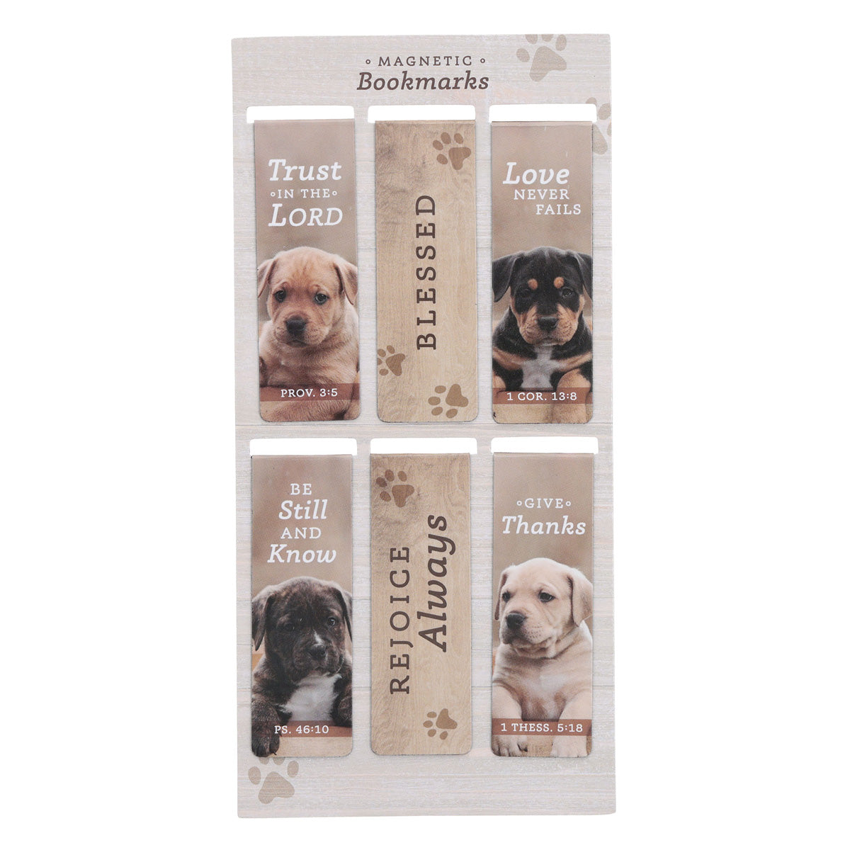 Puppies Six-Piece Magnetic Bookmark Set
