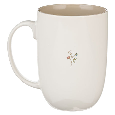 He Has Made Everything Beautiful in Its Time Cream Ceramic Mug with Brown Interior
