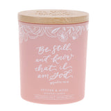 Be Still and Know That I Am God Vetiver and Moss Scented Candle with Bamboo Lid