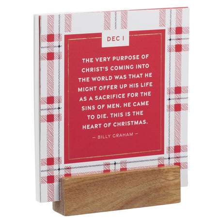 Christmas Plaid Advent Calendar Card Set with Stand