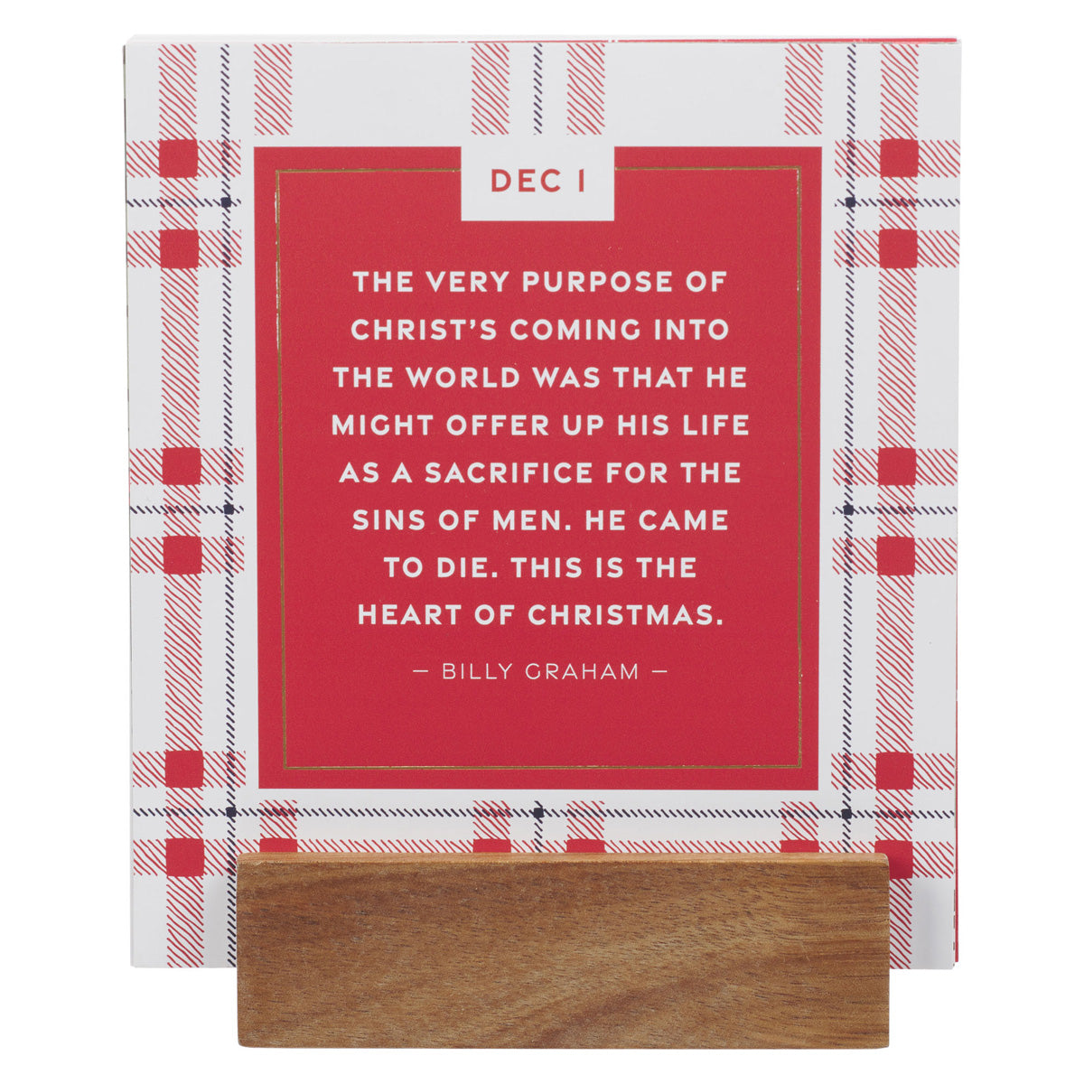 Christmas Plaid Advent Calendar Card Set with Stand