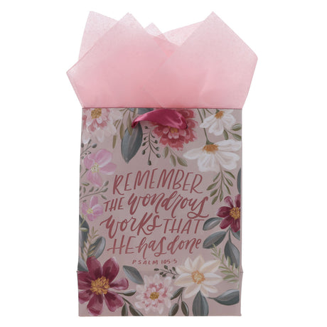 Remember the Wonderous Works He Has Done Medium Gift Bag with Gift Tag