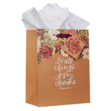 In All Things Give Thanks Medium Gift Bag with Gift Tag