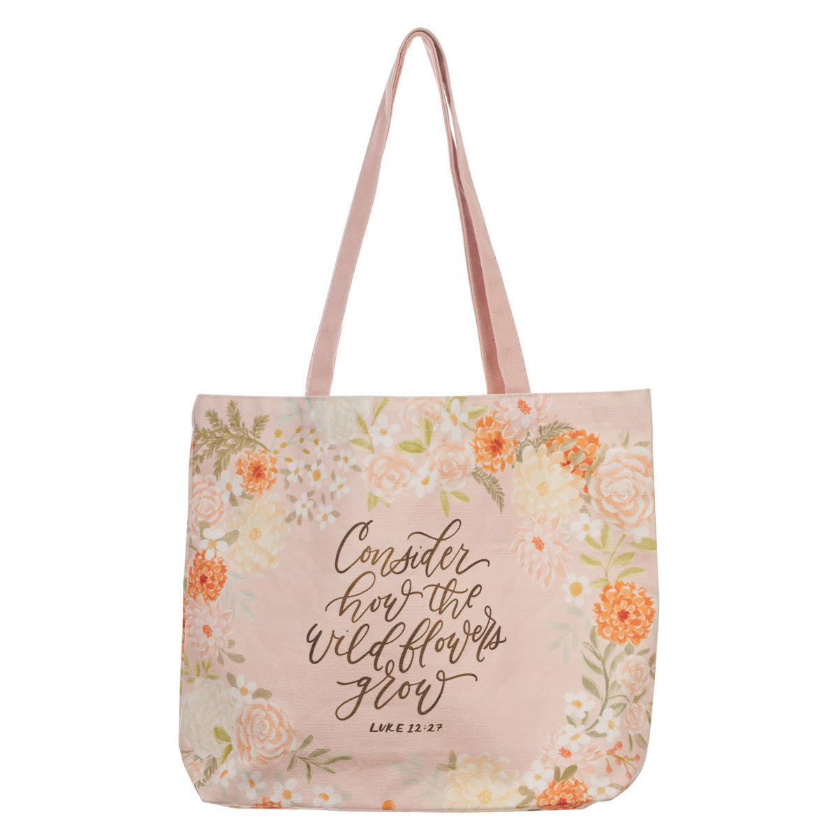Consider How the Wildflowers Grow Cotton Canvas Tote Bag