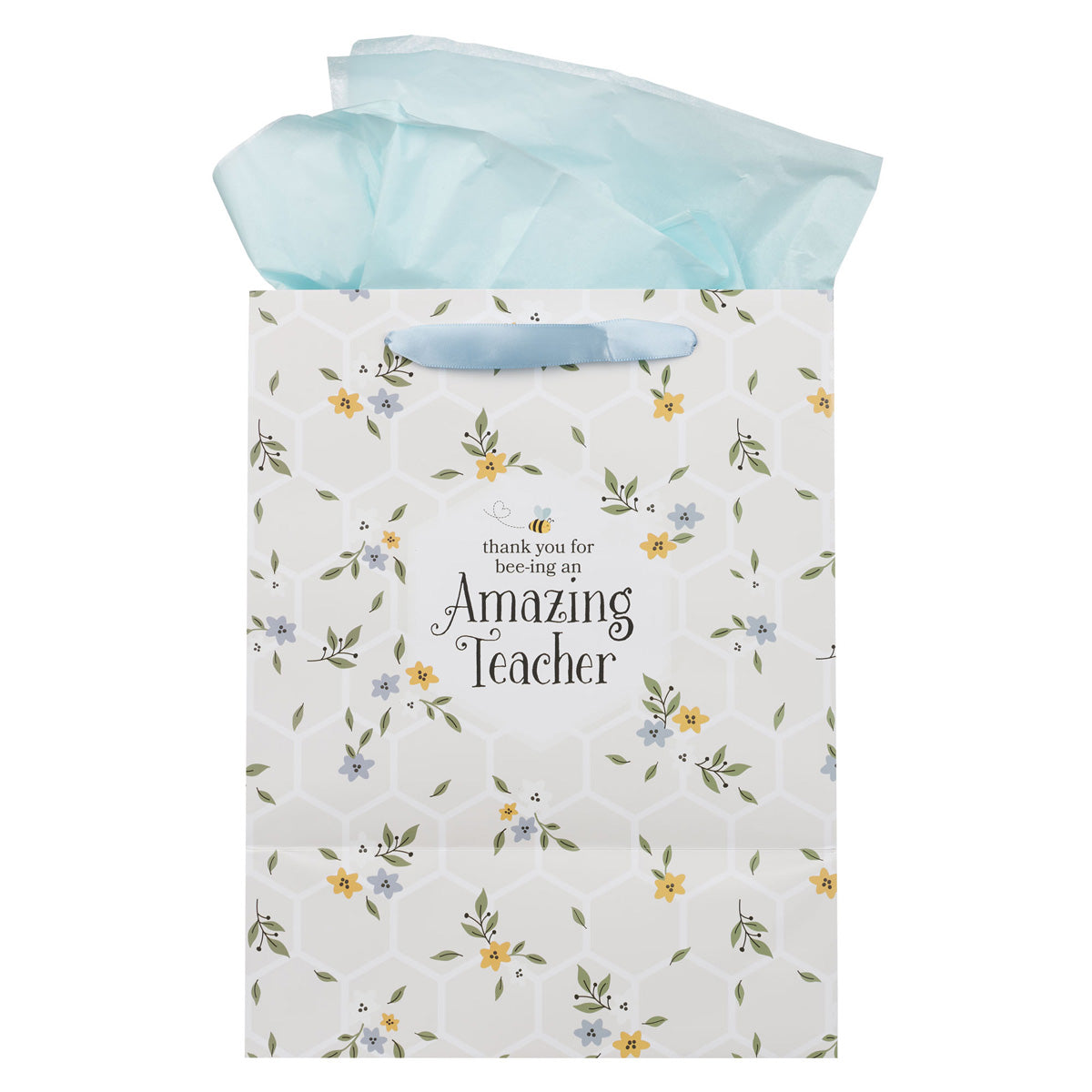 Thank You for Bee-Ing an Amazing Teacher Portrait Gift Bag with Gift Tag