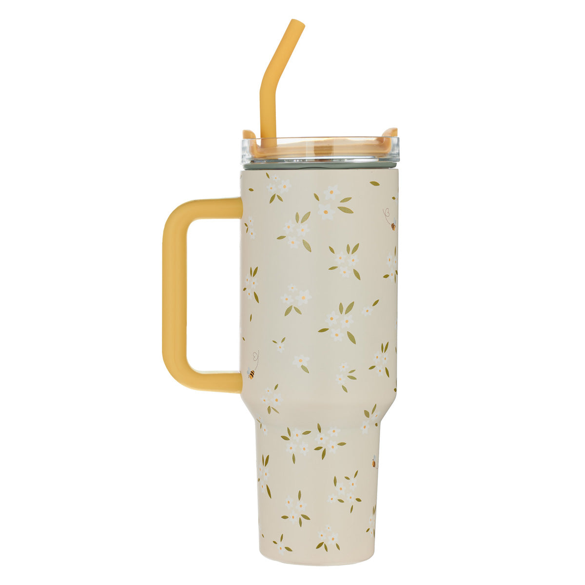 Thank You for Bee-Ing an Amazing Teacher Large Stainless Steel Mug with Handle and Straw