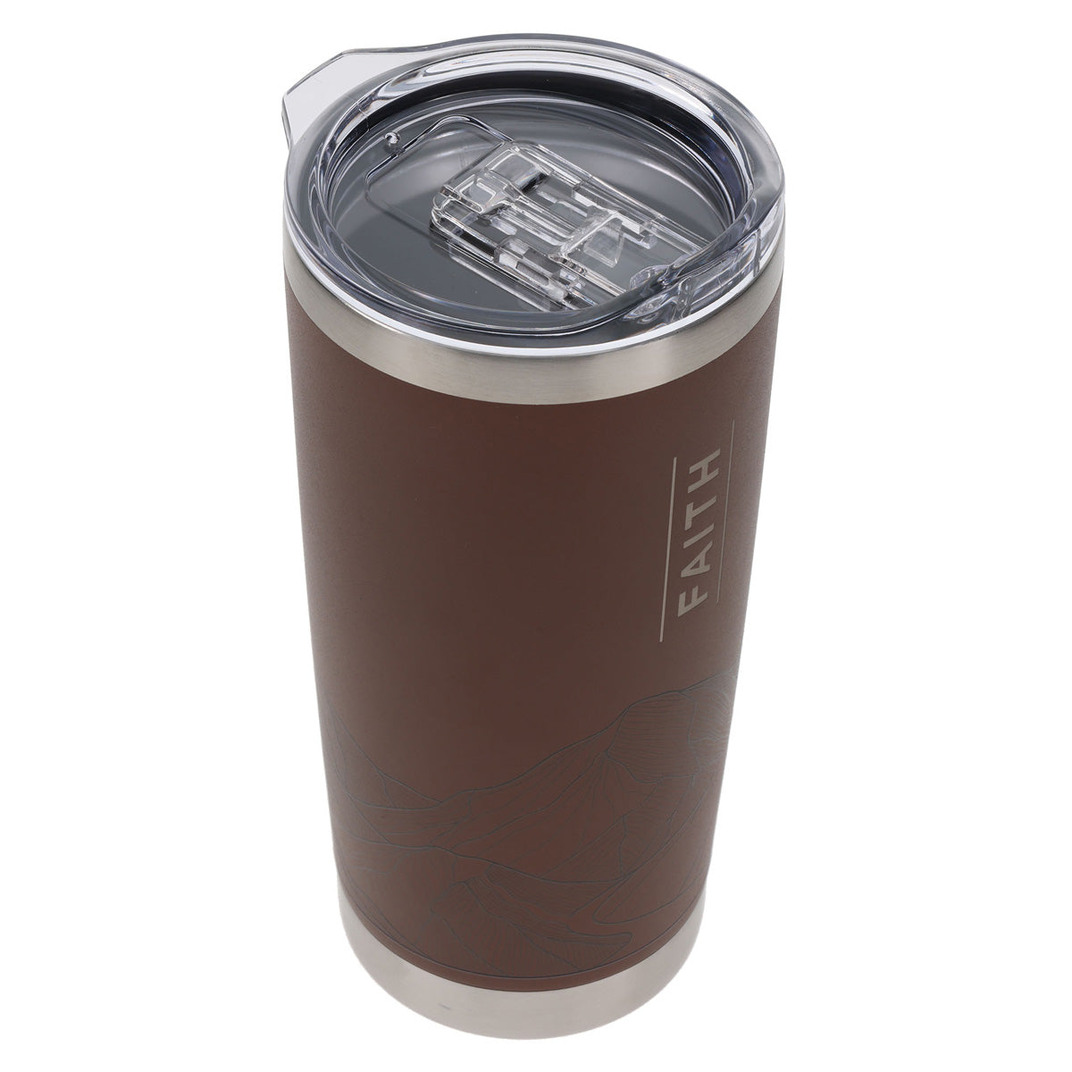 Faith Mountains Brown Stainless Steel Travel Mug