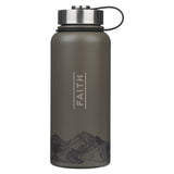 Faith Mountains Dark Brown Stainless Steel Water Bottle