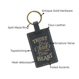 Trust in the Lord with All Your Heart Faux Leather Key Ring