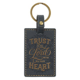 Trust in the Lord with All Your Heart Faux Leather Key Ring
